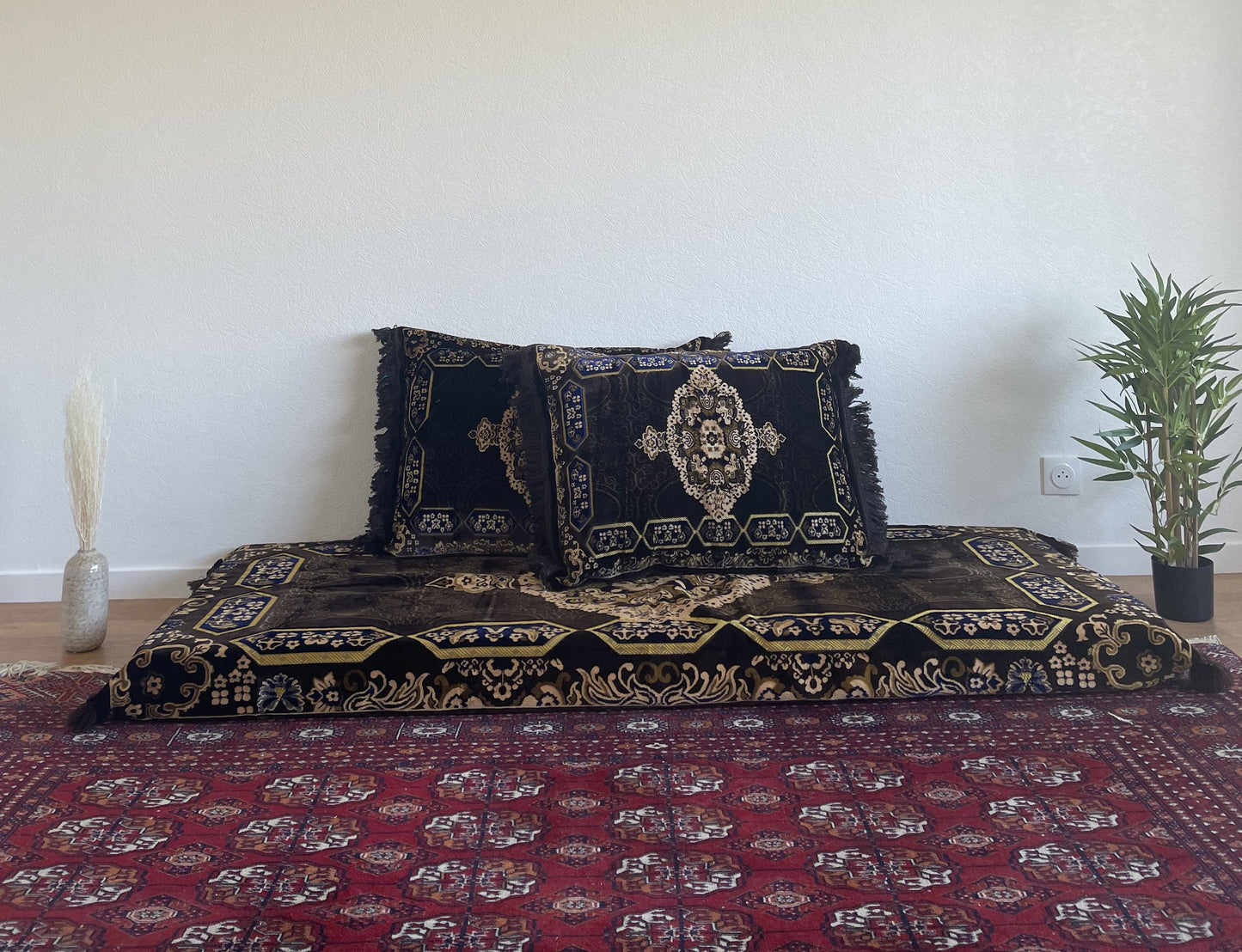 1 floor sofa cover + 2 cushions set Beautiful afghan toshak Arabic Turkish Diwan Moroccan Majlis Jalsa, gift for mom, gift for new couple