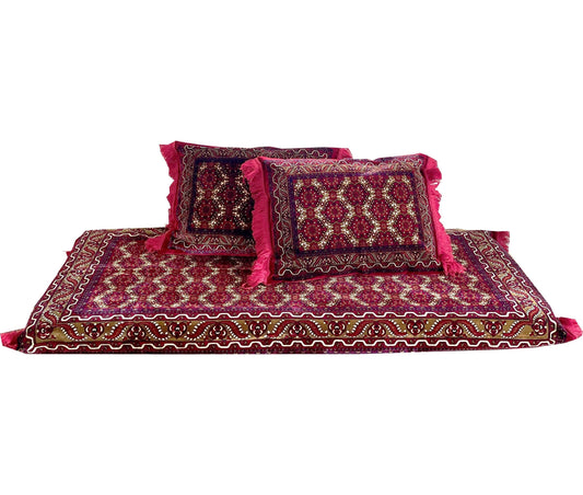 Floor sofa cover set, 1 floor sofa + 2 pillows gift for mom, Afghan tohsak, Arabic Moroccan Diwan Majlis Jalsa, gift for new afghan couple