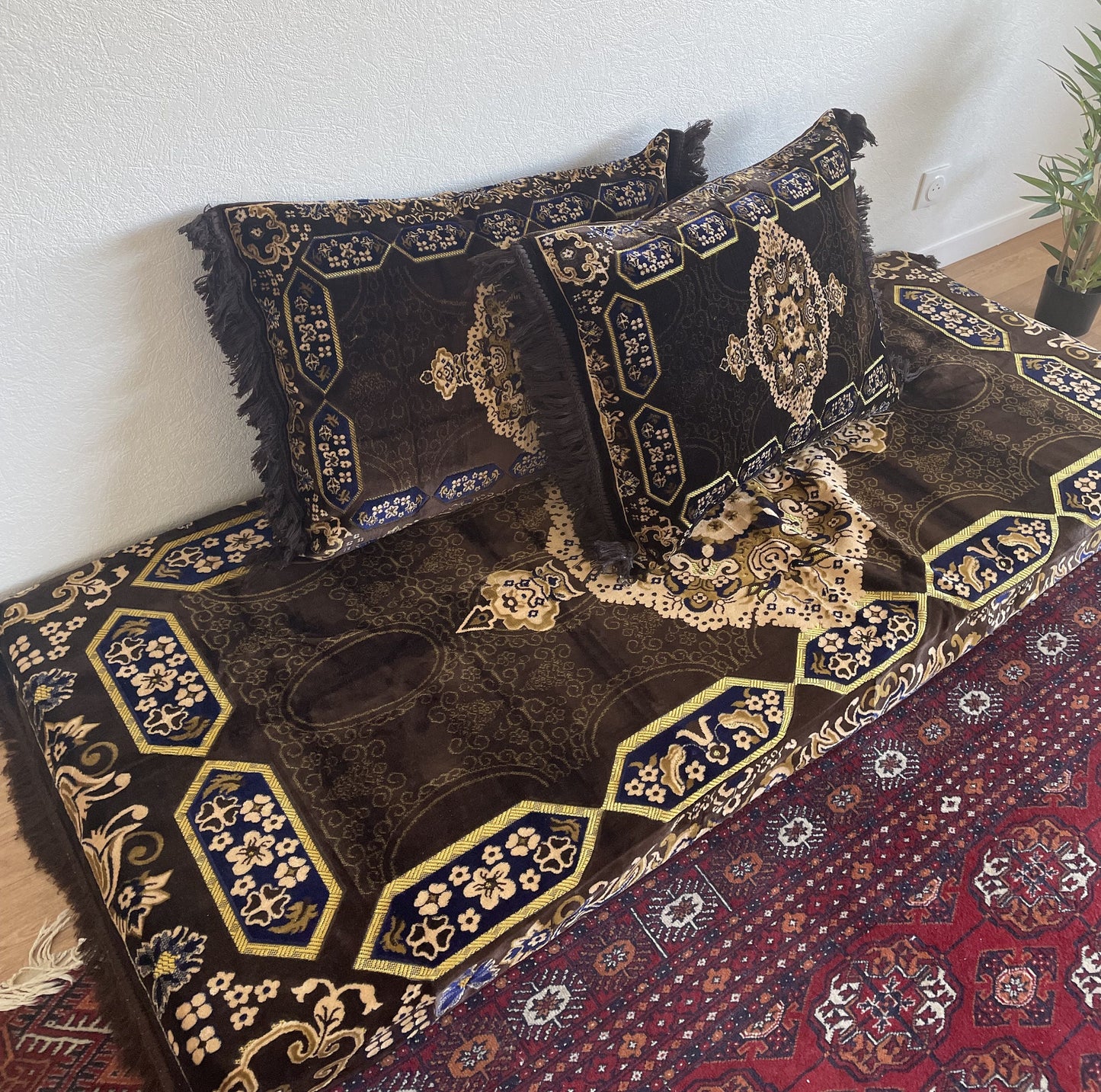 1 floor sofa cover + 2 cushions set Beautiful afghan toshak Arabic Turkish Diwan Moroccan Majlis Jalsa, gift for mom, gift for new couple
