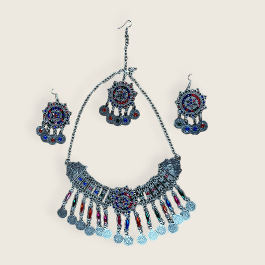 Afghan gypsy jewellery set, Kuchi tribal set, boho style, handmade Afghan jewellery,