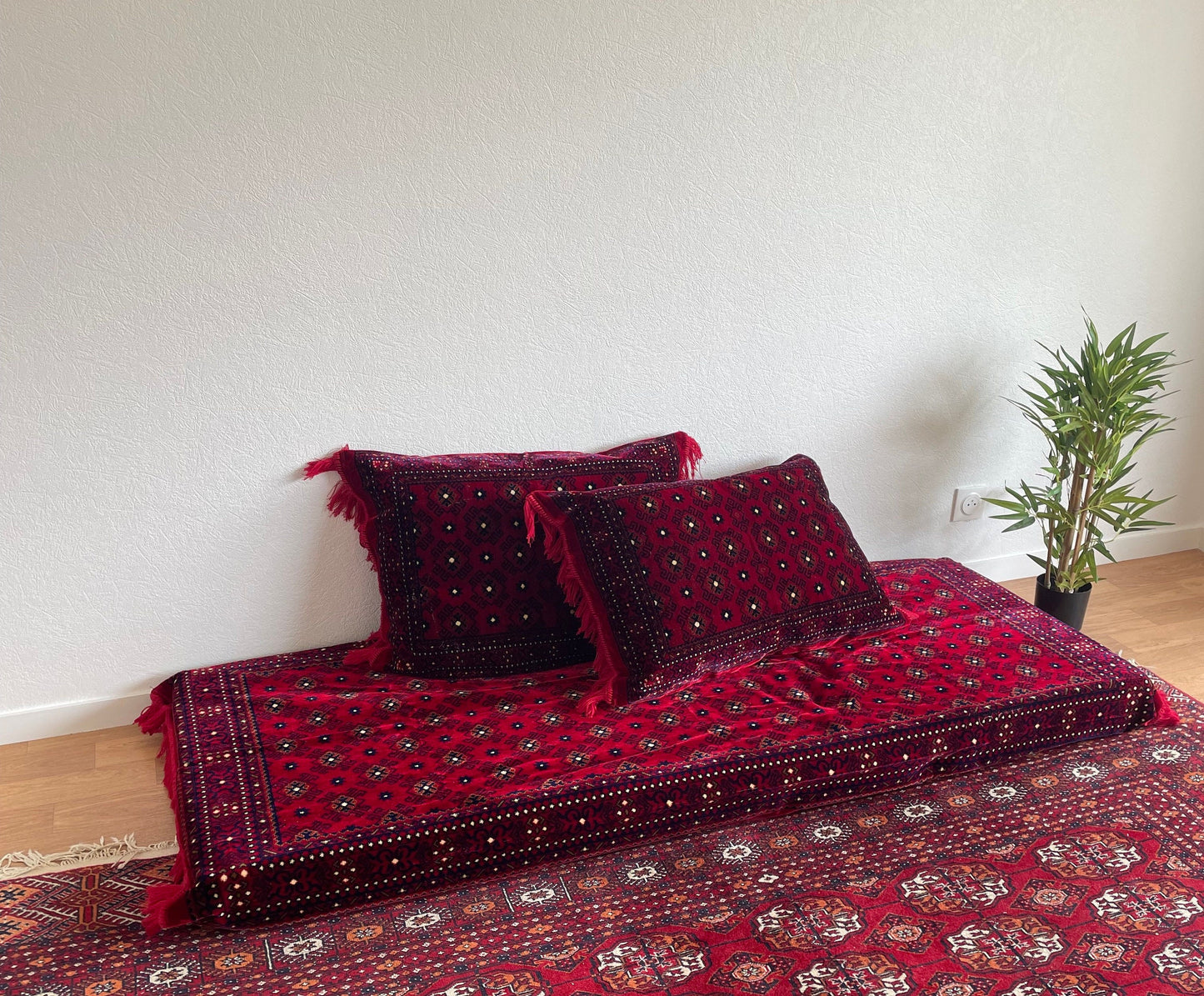 1 floor sofa + 2 pillow oriental afghan toshak,gift for mum,  Arabic Moroccan Diwan Majlis Jalsa, gift for new afghan couple