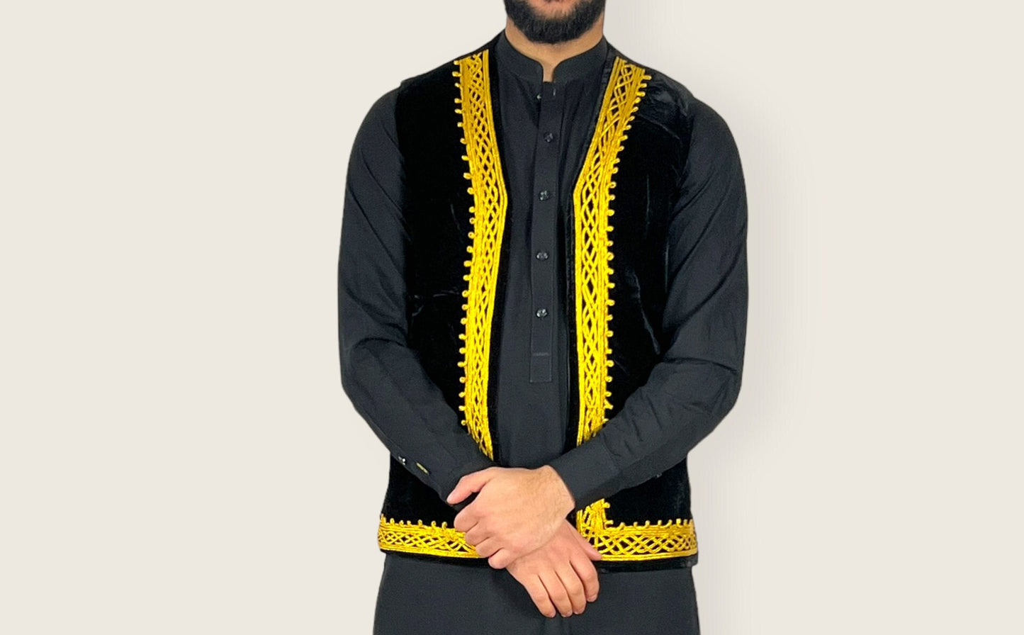 classic Afghan waistcoat, kuchi waistcoat, afghani men waskat, traditional afghan waskat