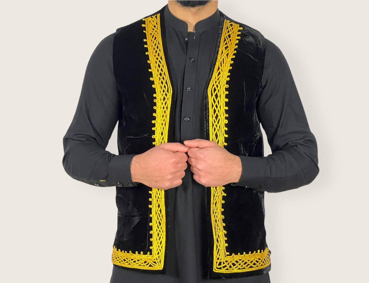 classic Afghan waistcoat, kuchi waistcoat, afghani men waskat, traditional afghan waskat