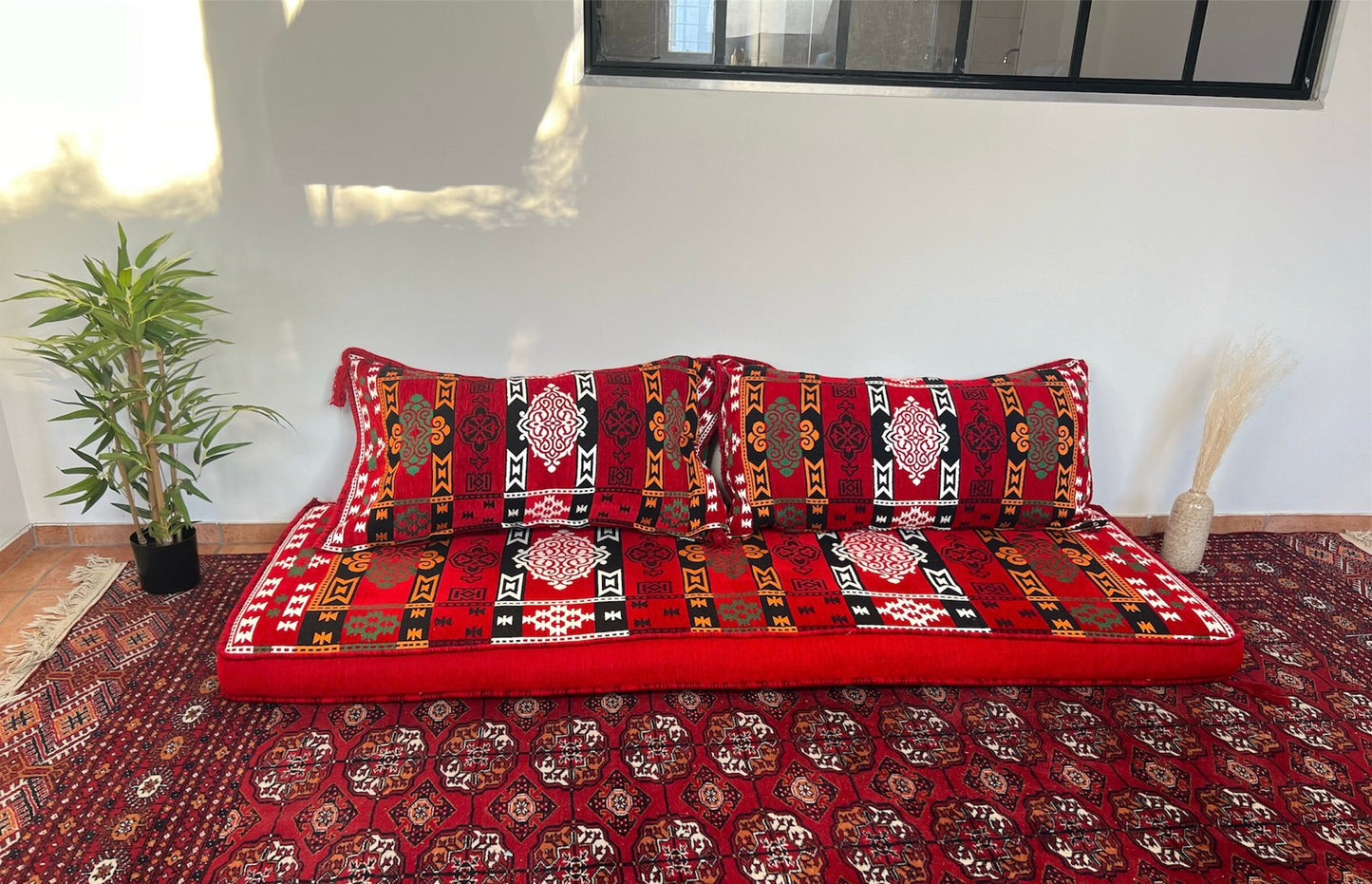 1 floor sofa + 2 pillow cover set toshak, majliss (cover only) Modern boho bohemian - 3pcs cover only