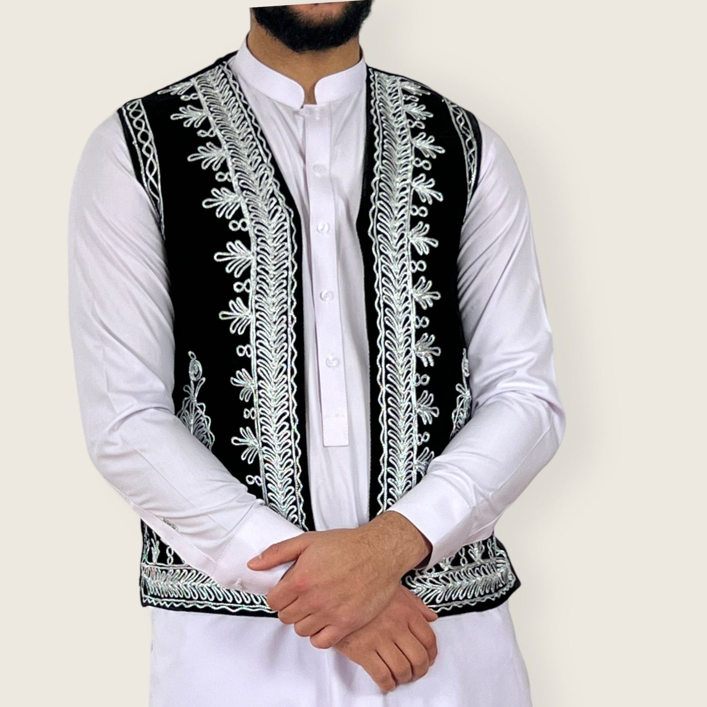 Peran Tumban with charma dozi waistcoat set, Afghan men clothing set, peran tumban with vest (3 pieces)